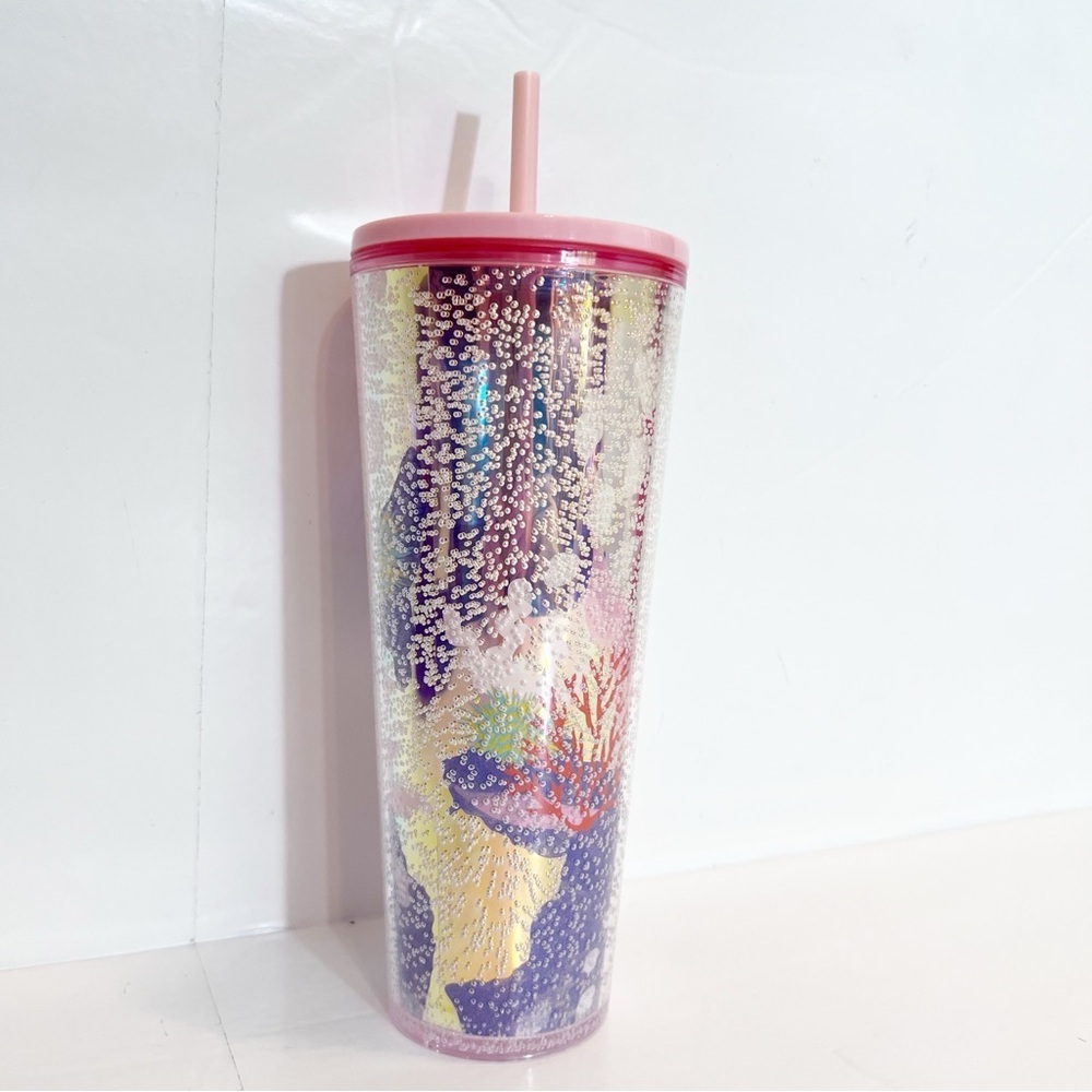 Starbucks 2021 Limited Edition Pink Mermaid Coral Reef Bubble Tumbler NWT - Picture 3 of 7